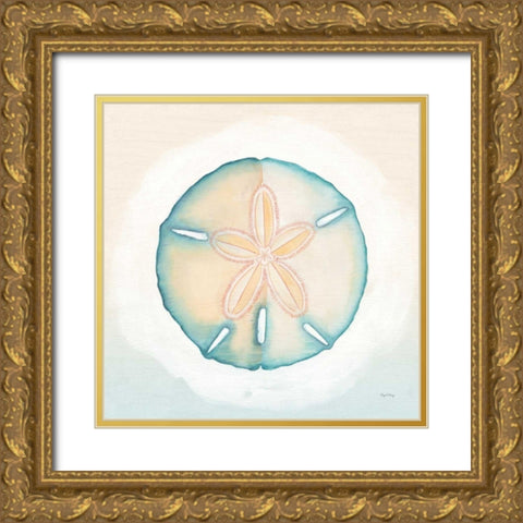 Boardwalk Sand Dollar Gold Ornate Wood Framed Art Print with Double Matting by DeNeige, Elyse