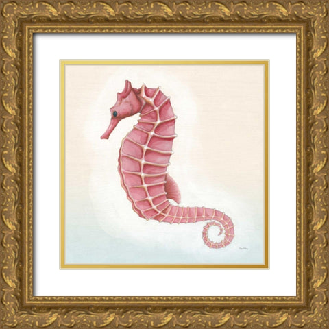 Boardwalk Seahorse Gold Ornate Wood Framed Art Print with Double Matting by DeNeige, Elyse