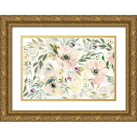 The Joy of White Gold Ornate Wood Framed Art Print with Double Matting by Rice, Kristy