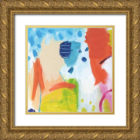 Cheerful I Gold Ornate Wood Framed Art Print with Double Matting by Zaman, Farida