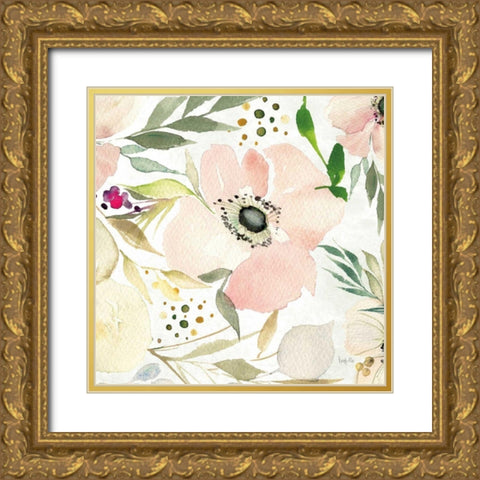 The Joy of White III Gold Ornate Wood Framed Art Print with Double Matting by Rice, Kristy