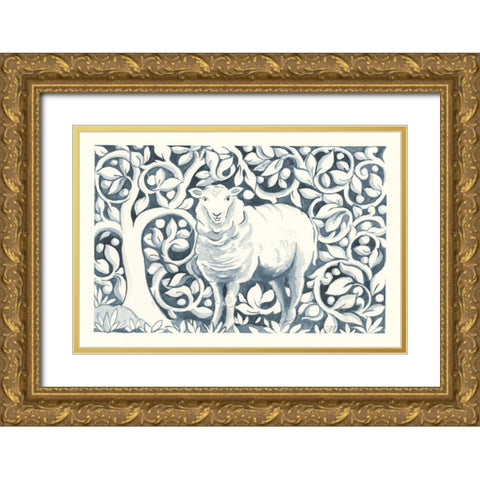 Farm Life V Gold Ornate Wood Framed Art Print with Double Matting by Thomas, Miranda