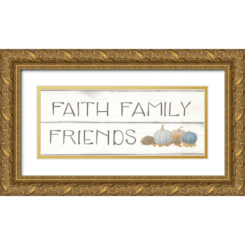 Beautiful Bounty III Faith Family Friends Gold Ornate Wood Framed Art Print with Double Matting by Wiens, James