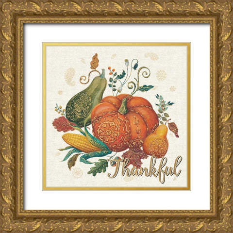 Spice Season VIII - Thankful Gold Ornate Wood Framed Art Print with Double Matting by Brissonnet, Daphne
