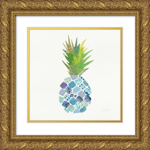Tropical Fun Pineapple II Gold Ornate Wood Framed Art Print with Double Matting by Prahl, Courtney