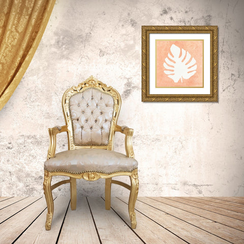 Tropical Fun Palms Silhouette II Gold Ornate Wood Framed Art Print with Double Matting by Prahl, Courtney