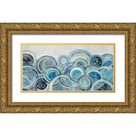 Variation Blue Grey Crop Gold Ornate Wood Framed Art Print with Double Matting by Vassileva, Silvia