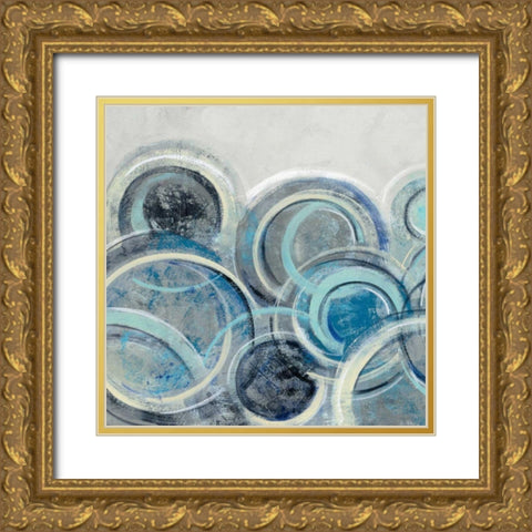 Variation Blue Grey II Gold Ornate Wood Framed Art Print with Double Matting by Vassileva, Silvia