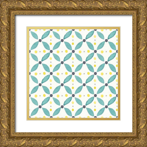 Garden Getaway Pattern XA Gold Ornate Wood Framed Art Print with Double Matting by Marshall, Laura