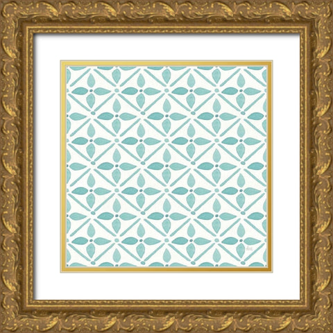 Garden Getaway Pattern XIIA Gold Ornate Wood Framed Art Print with Double Matting by Marshall, Laura