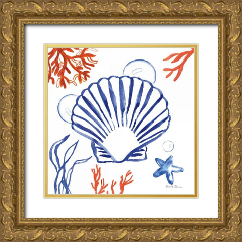 Coastal Jewels III Gold Ornate Wood Framed Art Print with Double Matting by Zaman, Farida