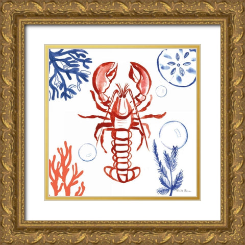 Coastal Jewels VI Gold Ornate Wood Framed Art Print with Double Matting by Zaman, Farida