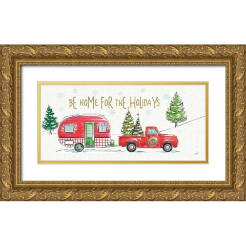 Christmas in the Country VII Gold Ornate Wood Framed Art Print with Double Matting by Brissonnet, Daphne