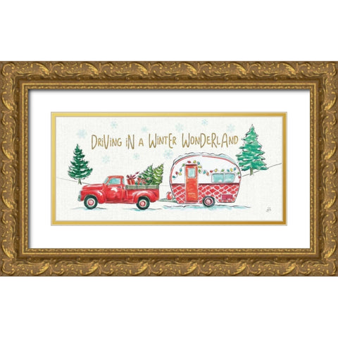 Christmas in the Country VIII Gold Ornate Wood Framed Art Print with Double Matting by Brissonnet, Daphne