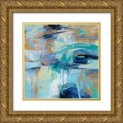 Sapphire Ring Gold Ornate Wood Framed Art Print with Double Matting by Vassileva, Silvia