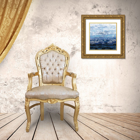 Icelandic Wave Gold Ornate Wood Framed Art Print with Double Matting by Vassileva, Silvia