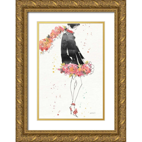 Floral Fashion IV v2 Gold Ornate Wood Framed Art Print with Double Matting by Tavoletti, Anne