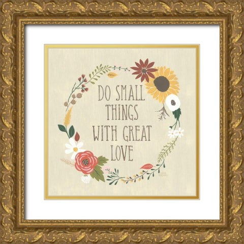 Autumn Garden III Gold Ornate Wood Framed Art Print with Double Matting by Marshall, Laura