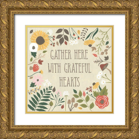 Autumn Garden VI Gold Ornate Wood Framed Art Print with Double Matting by Marshall, Laura