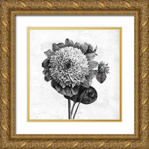 Spa Botanical II BW Gold Ornate Wood Framed Art Print with Double Matting by Pertiet, Katie