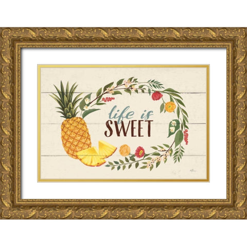 Sweet Life X Gold Ornate Wood Framed Art Print with Double Matting by Penner, Janelle