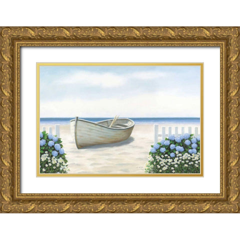 Beach Days I Gold Ornate Wood Framed Art Print with Double Matting by Wiens, James