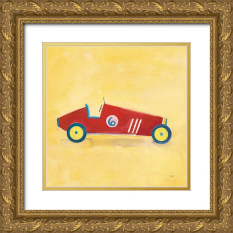 Race Car 6 Square Gold Ornate Wood Framed Art Print with Double Matting by Clark, Michael
