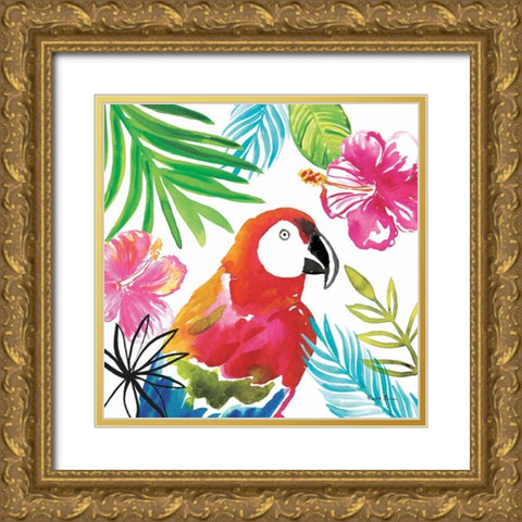 Tropicana III Gold Ornate Wood Framed Art Print with Double Matting by Zaman, Farida