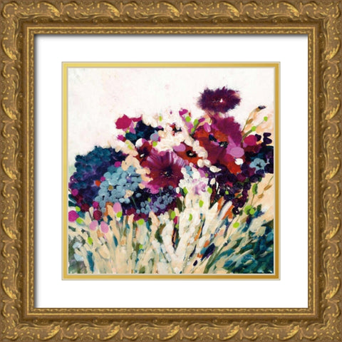 In Bloom on White Crop Gold Ornate Wood Framed Art Print with Double Matting by Griggs, Jan
