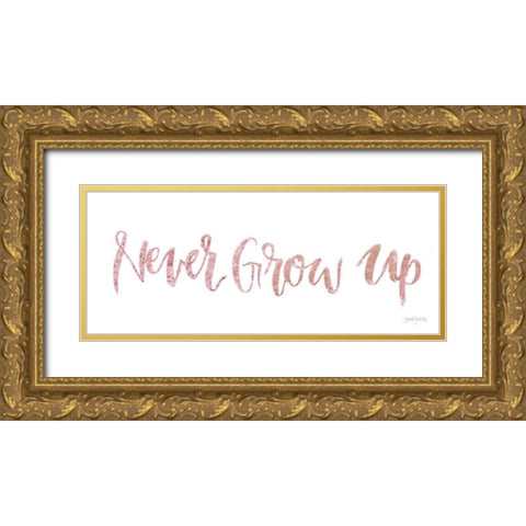 Sweet Baby Girl IV Pink Gold Ornate Wood Framed Art Print with Double Matting by Jackson, Jenaya