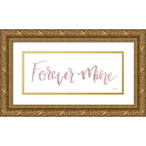 Sweet Baby Girl V Pink Gold Ornate Wood Framed Art Print with Double Matting by Jackson, Jenaya