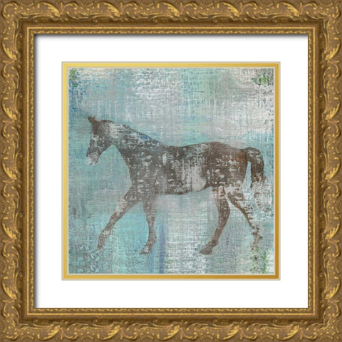 Cheval I Flipped Brown Gold Ornate Wood Framed Art Print with Double Matting by Studio Mousseau