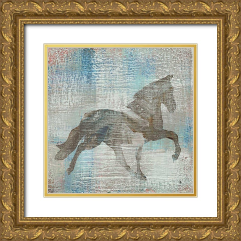 Cheval II Brown Gold Ornate Wood Framed Art Print with Double Matting by Studio Mousseau