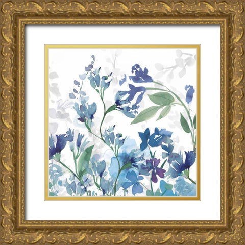 Colors of the Garden III Cool Shadows Gold Ornate Wood Framed Art Print with Double Matting by Wild Apple Portfolio