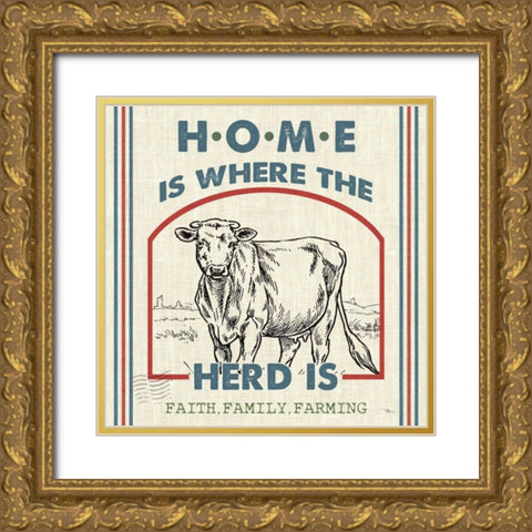 Sweet Farmhouse IV Gold Ornate Wood Framed Art Print with Double Matting by Pela Studio