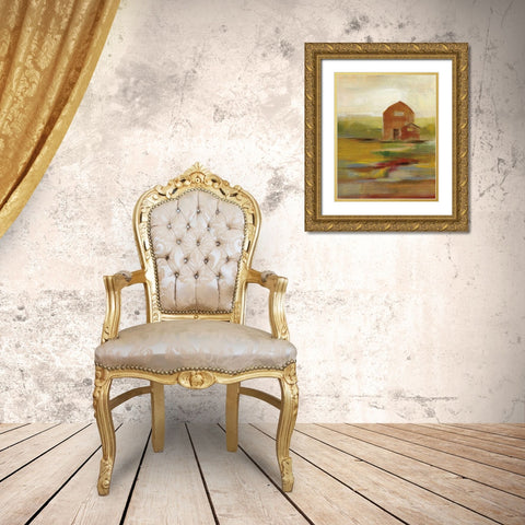 Hillside Barn II v2 Gold Ornate Wood Framed Art Print with Double Matting by Vassileva, Silvia