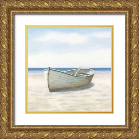Beach Days I No Fence Flowers Crop Gold Ornate Wood Framed Art Print with Double Matting by Wiens, James