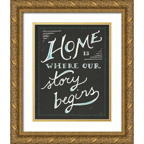 Together III Gold Ornate Wood Framed Art Print with Double Matting by Schlabach, Sue