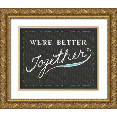 Together V Gold Ornate Wood Framed Art Print with Double Matting by Schlabach, Sue
