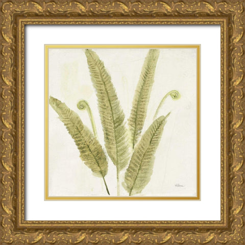 Forest Ferns II Gold Ornate Wood Framed Art Print with Double Matting by Hristova, Albena