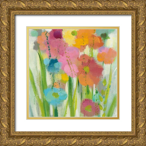 Longstem Bouquet I Square II Gold Ornate Wood Framed Art Print with Double Matting by Vassileva, Silvia