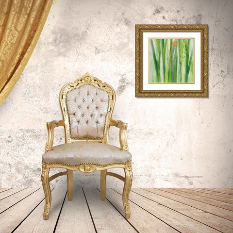 Longstem Bouquet I Square III Gold Ornate Wood Framed Art Print with Double Matting by Vassileva, Silvia