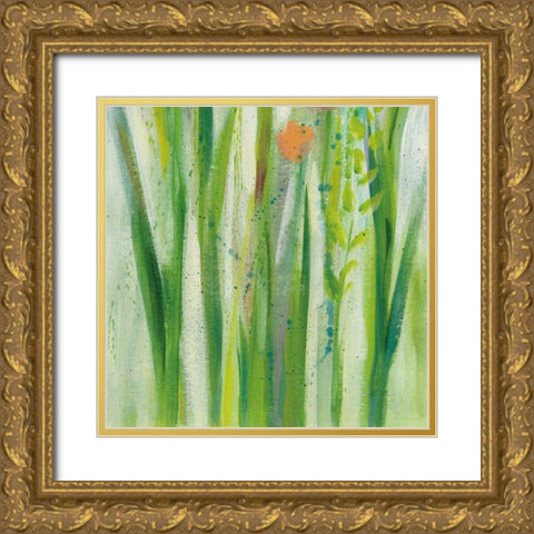 Longstem Bouquet I Square III Gold Ornate Wood Framed Art Print with Double Matting by Vassileva, Silvia