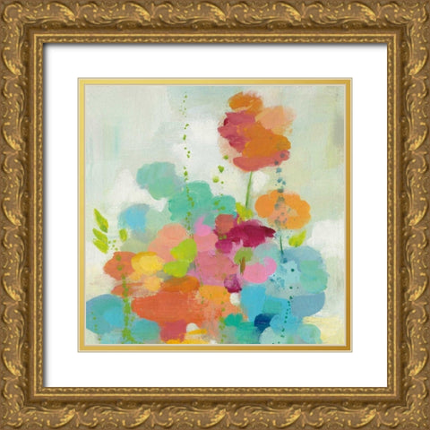 Longstem Bouquet II Square I Gold Ornate Wood Framed Art Print with Double Matting by Vassileva, Silvia