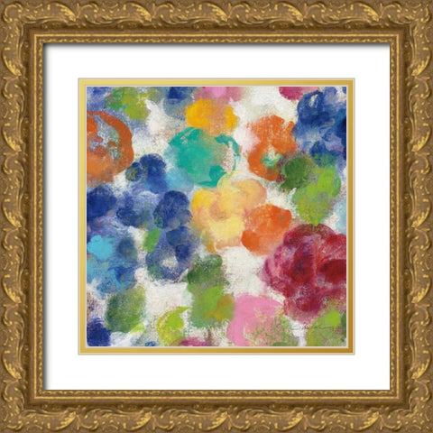 Hydrangea Bouquet I Square II Gold Ornate Wood Framed Art Print with Double Matting by Vassileva, Silvia