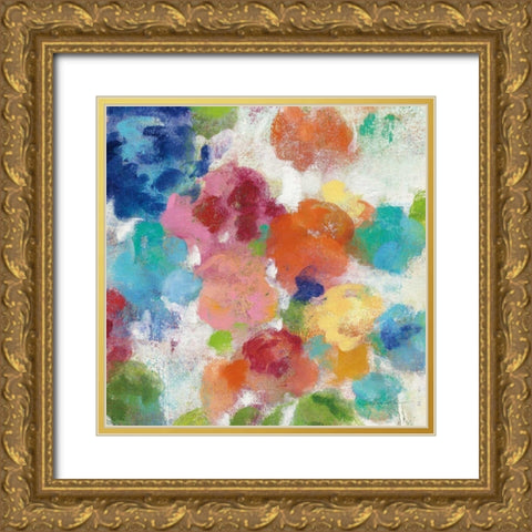 Hydrangea Bouquet I Square III Gold Ornate Wood Framed Art Print with Double Matting by Vassileva, Silvia