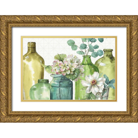 Mixed Greens XLIX Gold Ornate Wood Framed Art Print with Double Matting by Audit, Lisa
