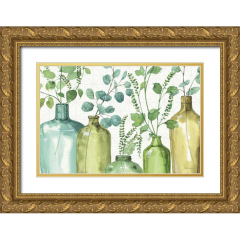 Mixed Greens L Gold Ornate Wood Framed Art Print with Double Matting by Audit, Lisa