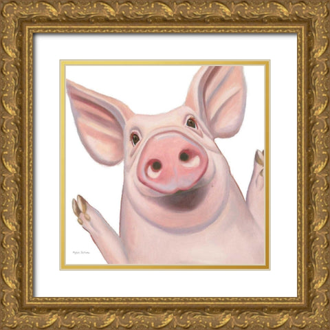 Farm Friends IV Gold Ornate Wood Framed Art Print with Double Matting by Sullivan, Myles