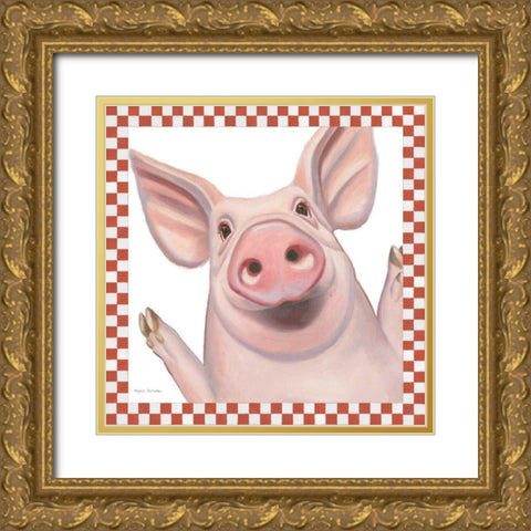 Farm Friends IV Border Gold Ornate Wood Framed Art Print with Double Matting by Sullivan, Myles